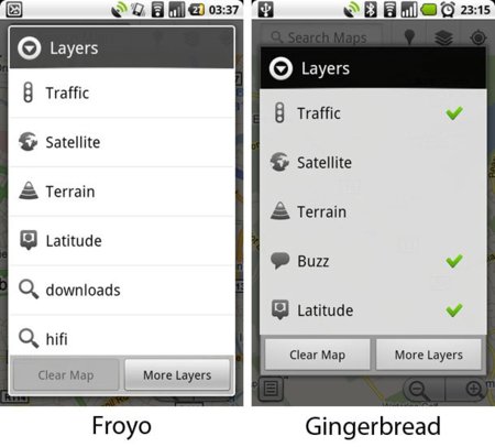 Un poquito de Google Maps 4.6 según Gingerbread