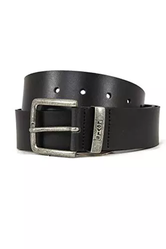 Levi's New Albert, Cinturón Unisex adulto, Negro (Regular Black), Fabricado en Italia