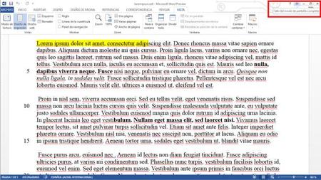 Desactivando la pantalla completa