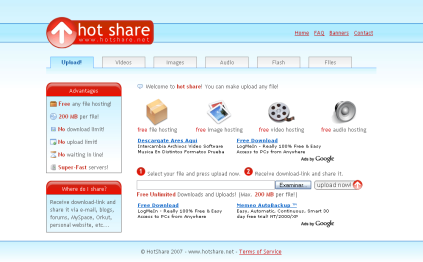 HotShare un servicio de almacenamiento y descargas realmente interesante