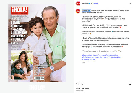 Portada Hola Bertin Osborne Con Hijo Gabriela Guillen