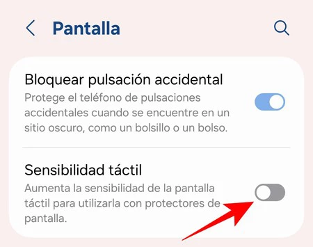 Modo guantes Samsung