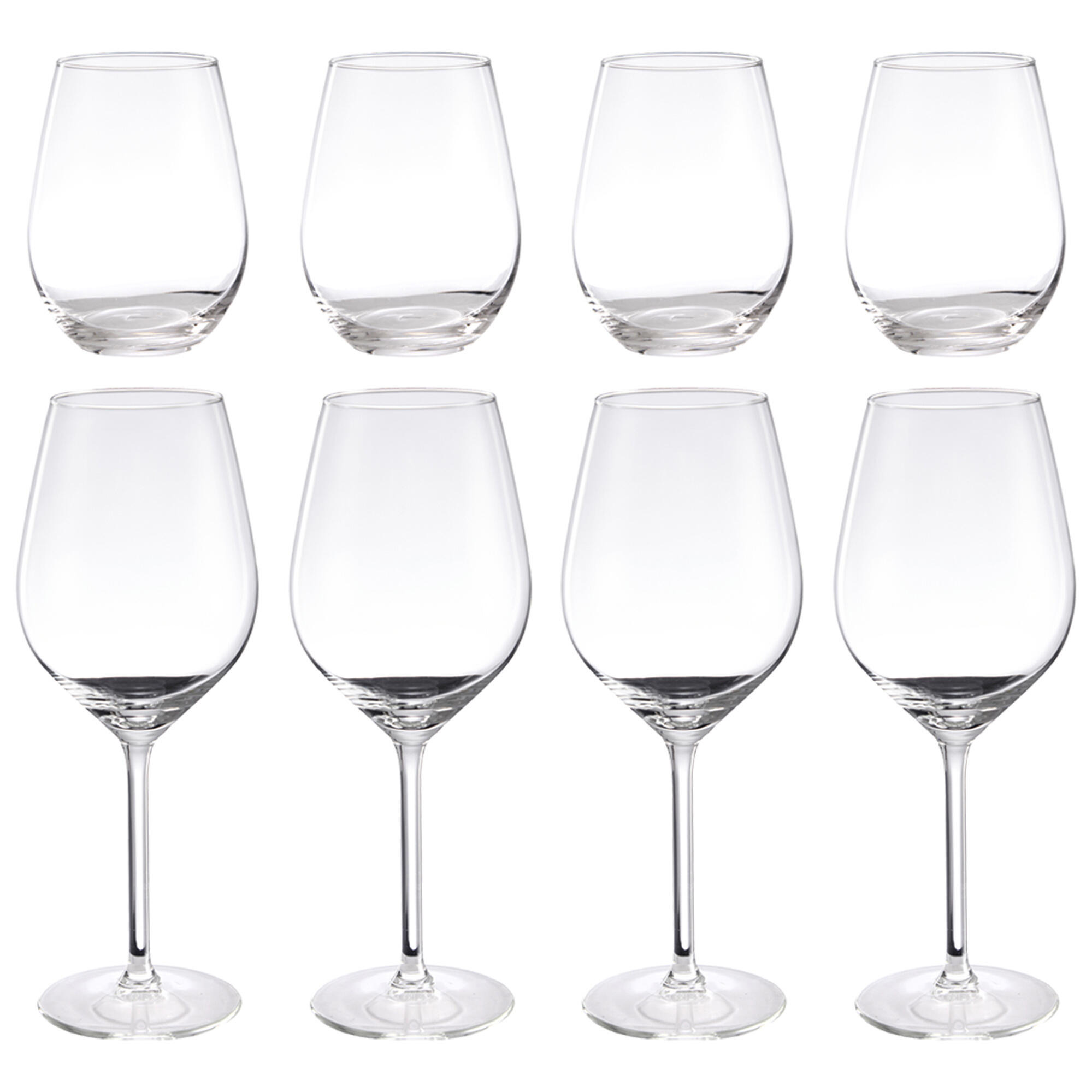 Juego de 8 piezas de vasos de cristal