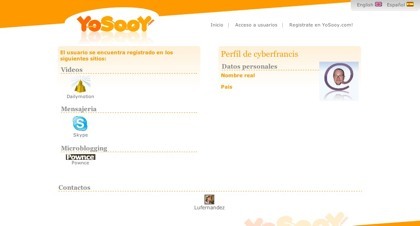 YoSooY, generando el perfil de perfiles en sitios web