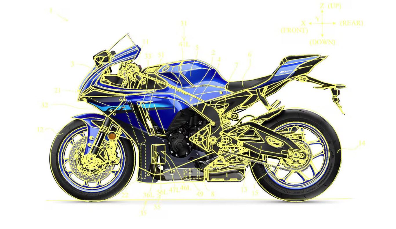 La Yamaha R1 no estaba muerta. Hay una patente que dice que va a ...