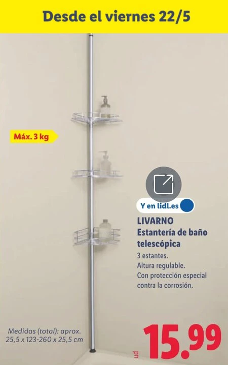 Folleto Lidl Estanteria De Bano Telescopica Livarno