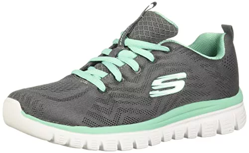Skechers Graceful Get Connected Wide, Zapatillas, Mujer, Charcoal, 37 Large