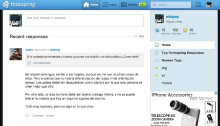 Formspring se rediseña y orienta su contenido a la creación de comunidades