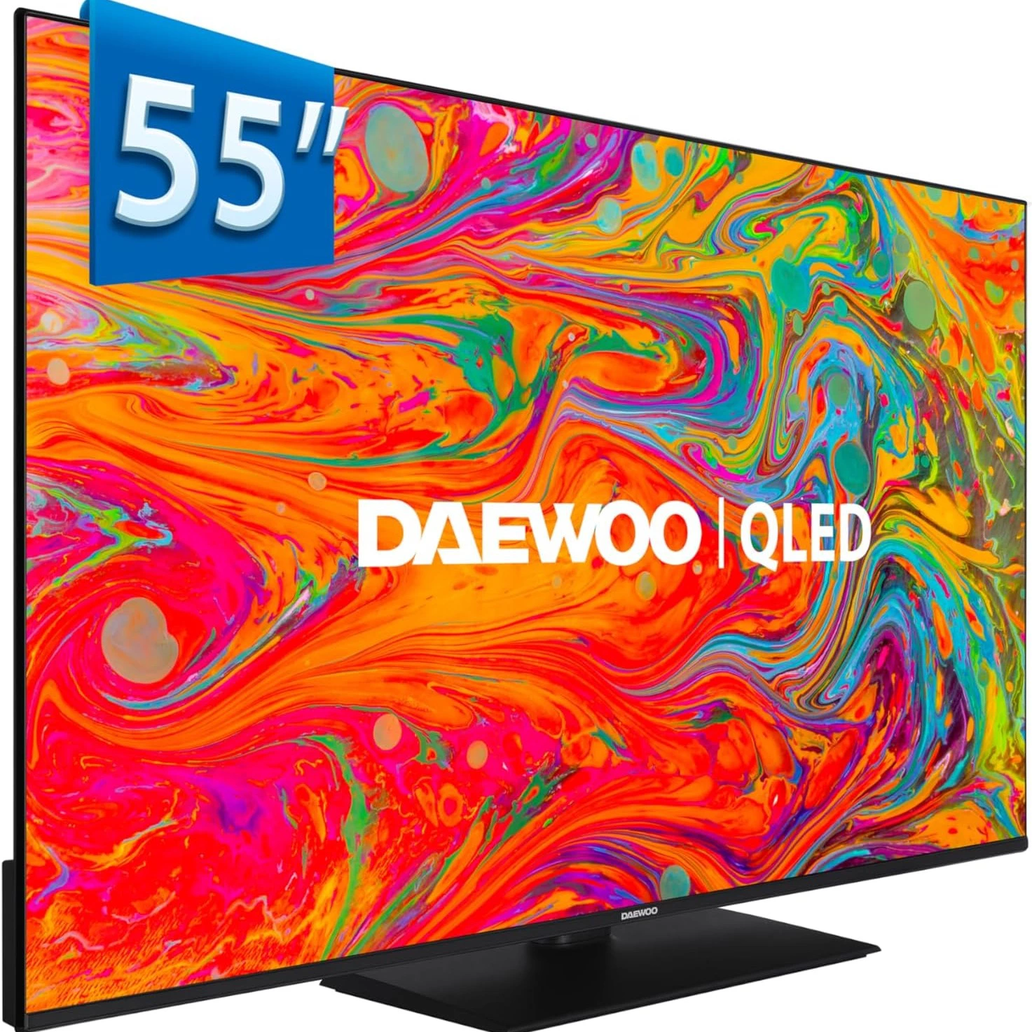  TV Daewoo 55DM75QV 55" (139,7 cm), QLED, 4K UHD, 60Hz, Smart TV, HDR10, HLG, Dolby Vision, Dolby Audio. Hasta el 08/06/2026. Cupón canjeable del 11/06/2026 al 24/06/2026 de 51,89€