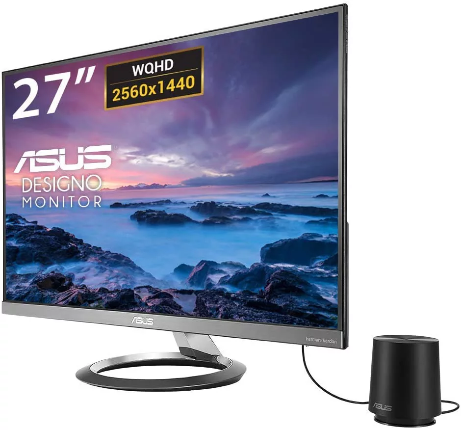 ASUS Designo MZ27AQ Pantalla para PC 68,6 cm (27") Wide Quad HD LED Plana Gris - Monitor (68,6 cm (27"), 2560 x 1440 Pixeles, Wide Quad HD, LED, 5 ms, Gris)