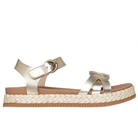 Sandalias Doradas Cuna Alpargata Skechers Comodas Bonitas Elegantes Tendencia