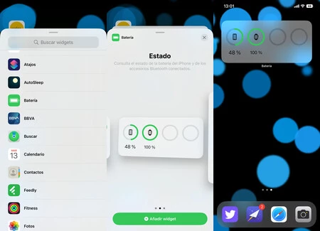 Mostrando el porcentaje de batería del iPhone en el escritorio a través del widget de batería de iOS