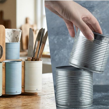 Cómo hacer un portacubiertos con latas de aluminio vacías para organizar tu casa y no tirarlas 