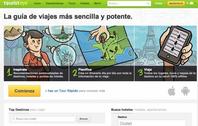 Tourist Eye, planificador de viajes online