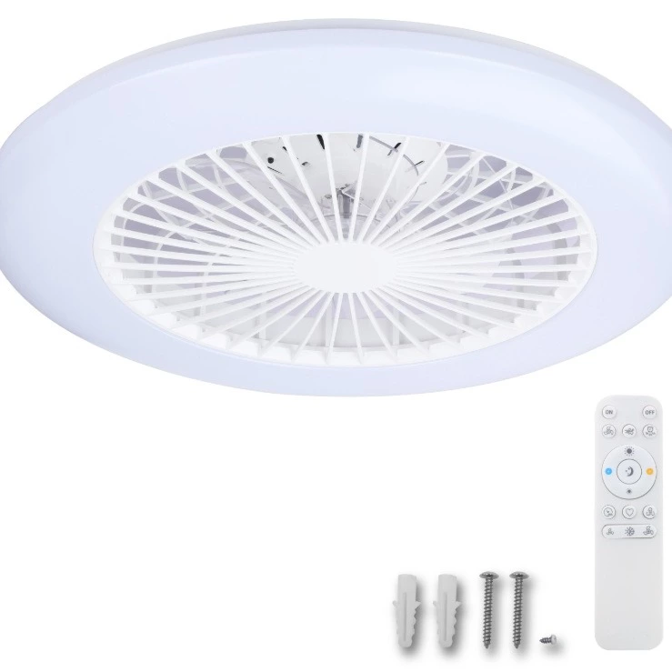 Ventilador de techo con luz, silencioso, motor DC 19 W