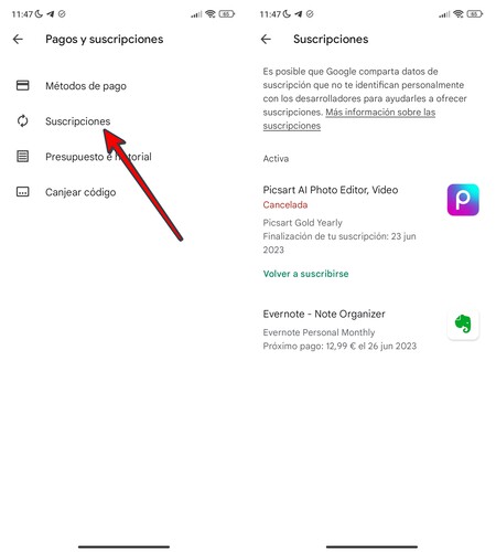Anular Suscripciones 2