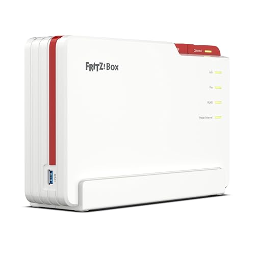 AVM FRITZ!Box 5690 Pro International - Router, WiFi 7, TriBanda con hasta 18,5 Gbps, Mesh, WAN 2,5Gb, 4 x LAN Gigabit, 1 x USB 3.1, Base DECT, Servidor Multimedia, Interfaz en Español