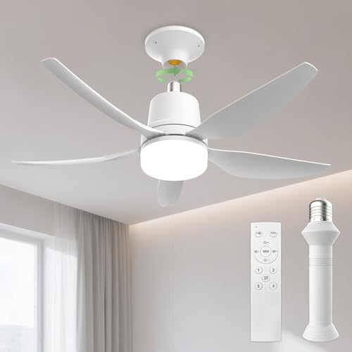 Airwit 71cm Pequeño Ventilador de Techo con Luz LED y Mando a Distancia