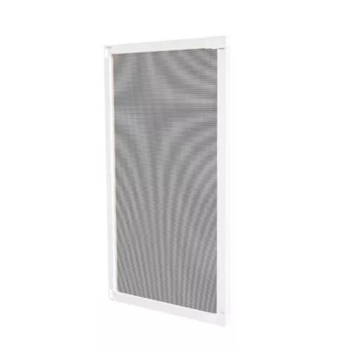 Amig - Mosquitera Corredera para Ventanas - Aluminio Blanco y Malla de Fibra de Vidrio Gris - Ajustable y Recortable - Instalación Rápida en Perfil Ventana - Protección contra Insectos - 70 x 130 cm