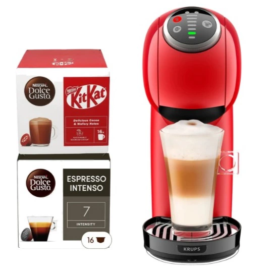 Cafetera de cápsulas - Krups Genio S Plus, Compacta, Alta presión, 30 tipos de bebidas