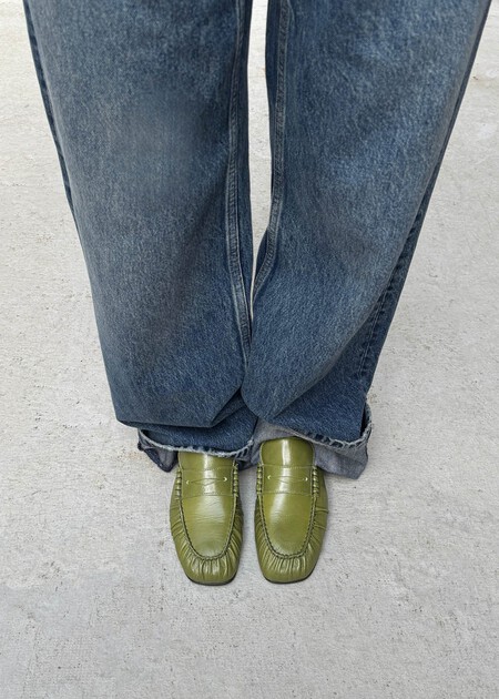 Aven Rift Green Leather Loafers 20