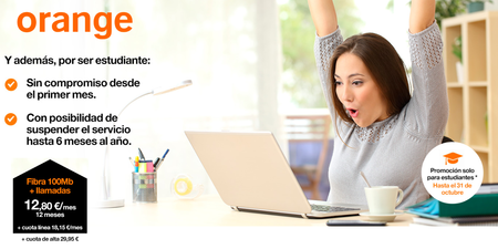 La fibra simétrica a 100 Mbps para estudiantes en Orange costará 30,95 euros al mes sin permanencia