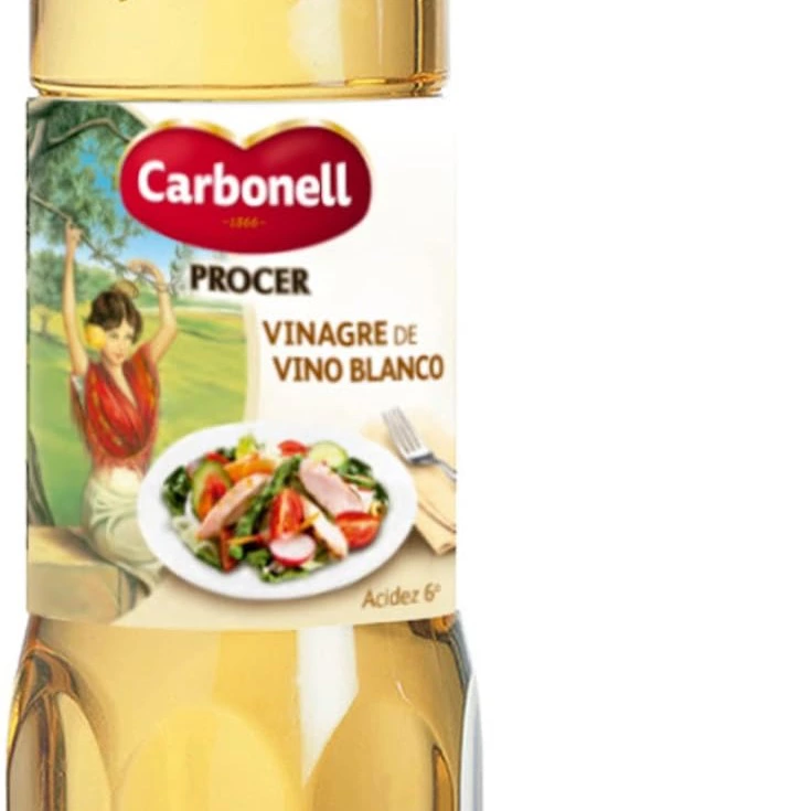 Carbonell - Vinagre de Vino Blanco, Acidez Moderada, Sabor Agradable, Ideal para Salsas y Aliños - Botella de 1 L
