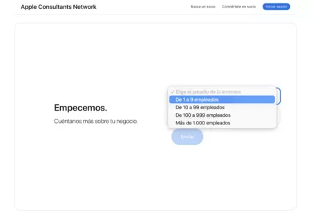 La propia web de Apple te ayuda a ponerte en contacto con socios para empresas