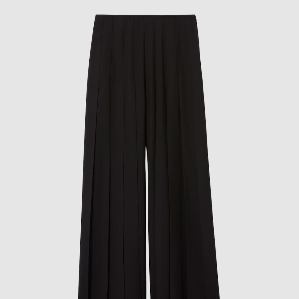 Pantalón ancho de mujer plisado - Claudie Pierlot - Negro

