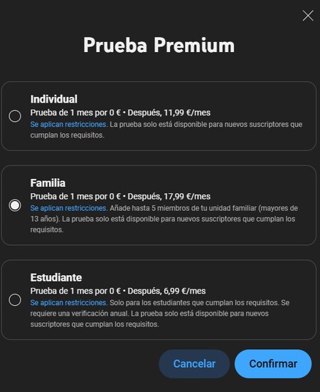 YouTube Premium España