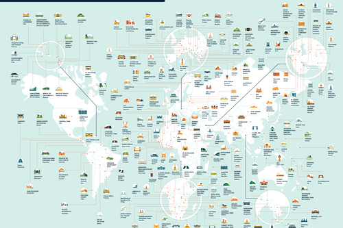 El mapa con las localizaciones más repetidas en series y películas... en todo el mundo