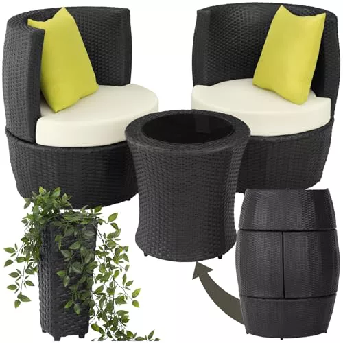 tectake® Conjunto Jardín Exterior de Ratán y Aluminio