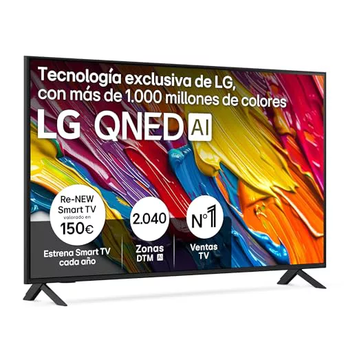 LG 55QNED84A6C - TV 55", 4K QNED EVO, Smart TV, WebOS 25, Procesador Potente e Inteligente, Super Upscaling, Dolby Dilgital Plus, Alexa/Google Assistant, Negro