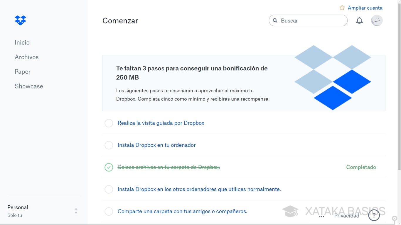 Dropbox cómo conseguir más espacio gratis
