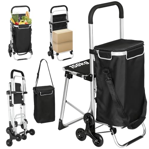 HOMCOM Carrito de Compra Plegable 3 en 1