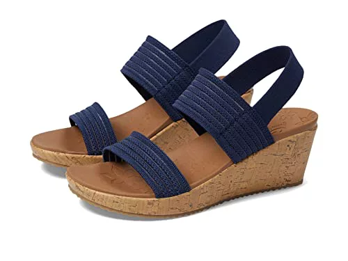 Skechers Sandalias para mujer, Malla de punto de ingeniería azul marino, 41 EU