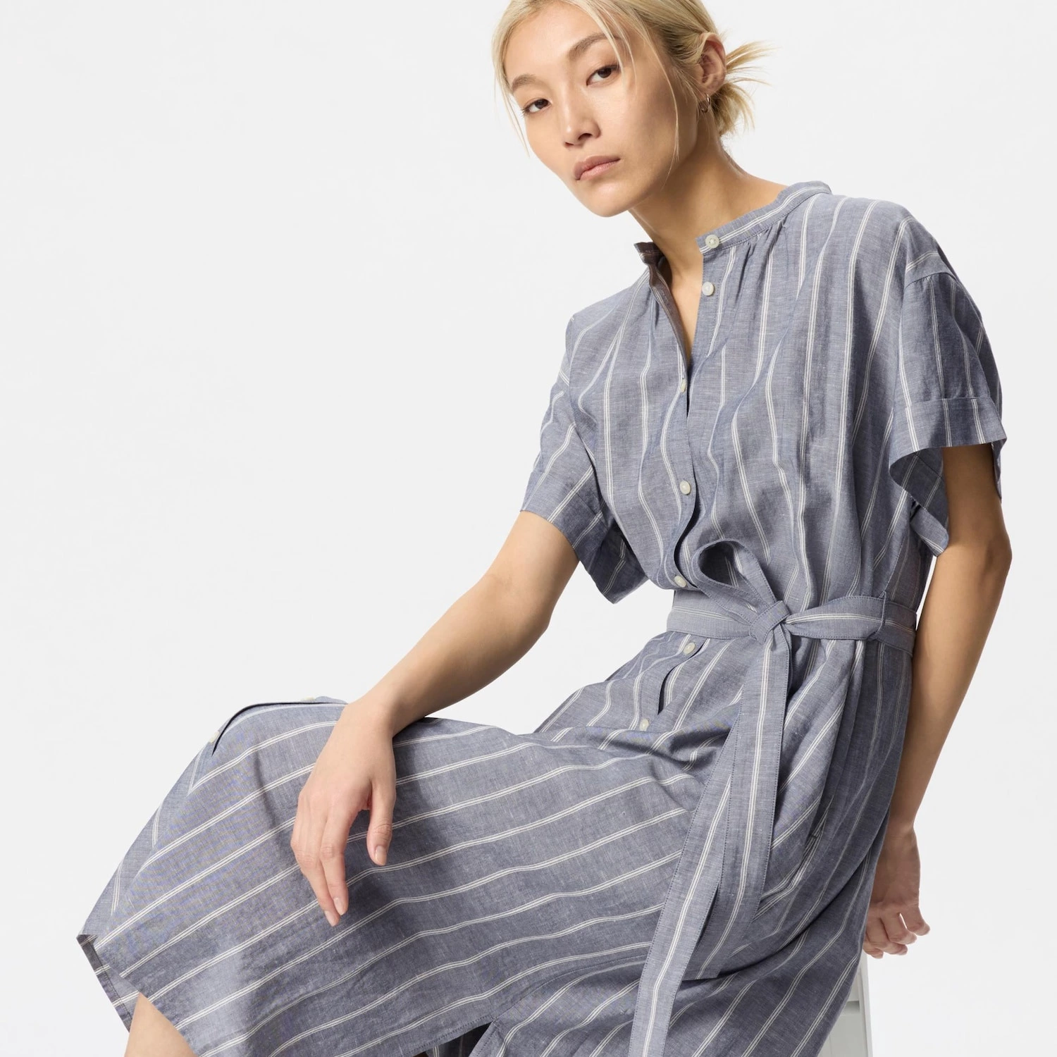 Vestido lino mezcla