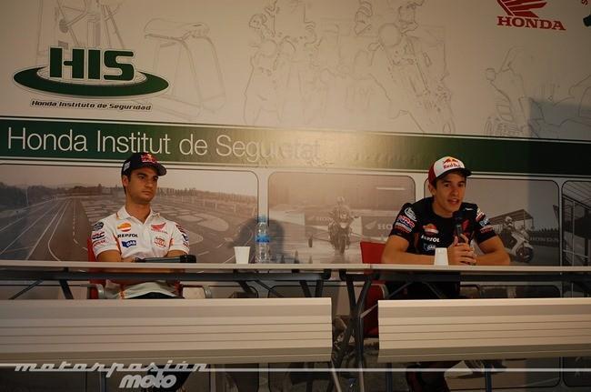 Márquez y Pedrosa en el HIS Barcelona 2014