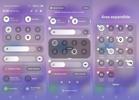 panel rápido One Ui 8.5