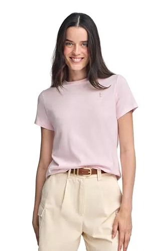 Polo Club Camiseta Mujer Cuello Redondo Manga Corta 100% Algodón - Logo Bordado