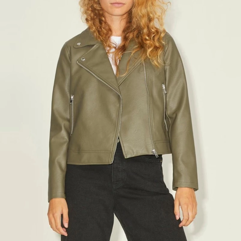 Jack & Jones Chaqueta de mujer estilo motero