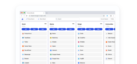 Qlearly, un moderno gestor de pestañas y favoritos para Chrome, Opera y Firefox