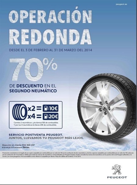 "Operación redonda", Peugeot te propone el cambio de neumáticos con descuento