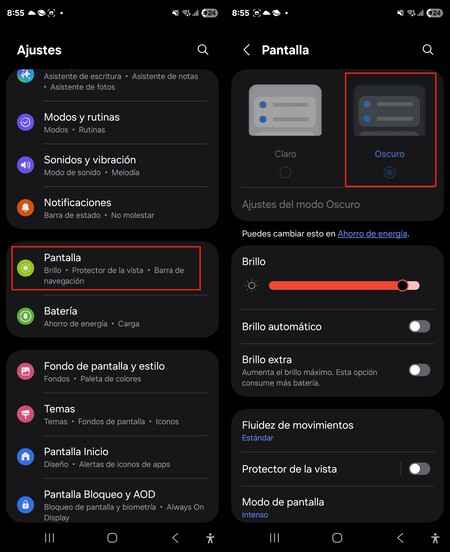 Utiliza el modo oscuro