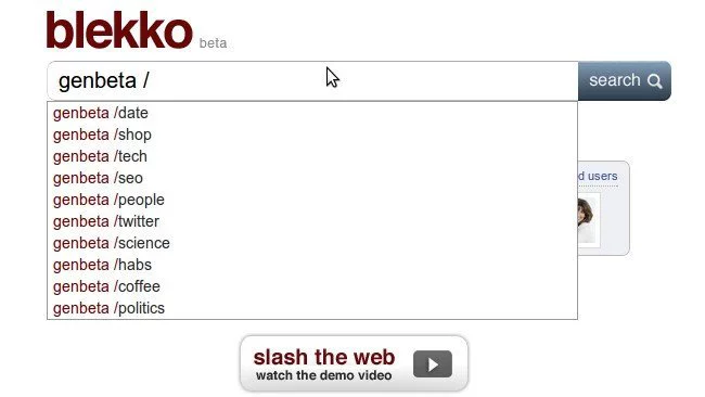 Ejemplo de búsqueda en Blekko
