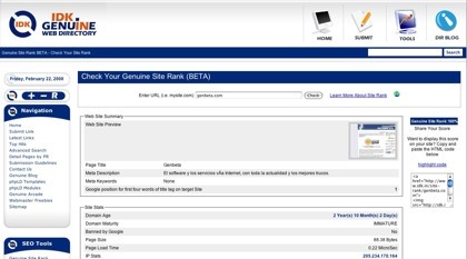 Genuine Site Rank, otro sistema de valoración de sitios web