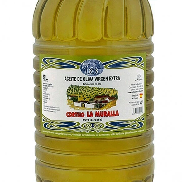 Aceite de Oliva Virgen Extra La Muralla - Hojiblanca - Garrafa 5 Litros – Extracción en frío – Olivar Tradicional.  