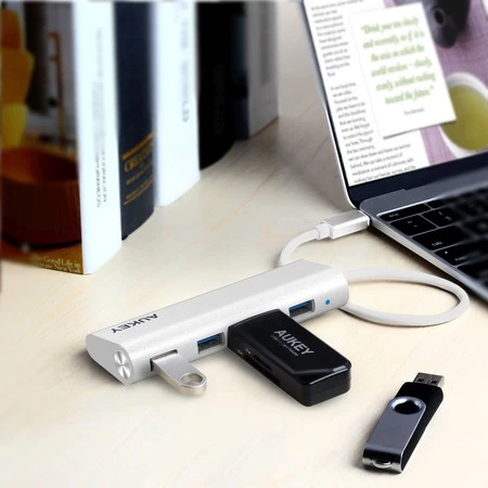 HUB USB Tipo C de 4 puertos Aukey por 11 euros