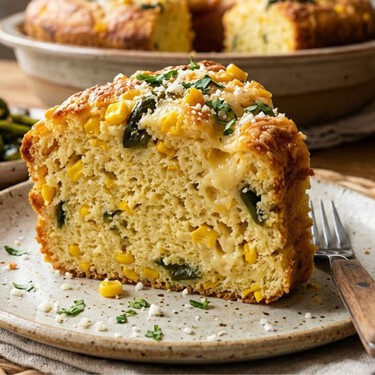 Cómo hacer un pan de elote y rajas con queso, queda esponjosito y es perfecto para desayunar
