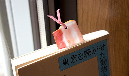 Marcadores de libros con diseño realista de comida